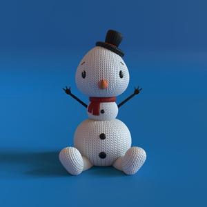 KNITTED CUTE SNOWMAN