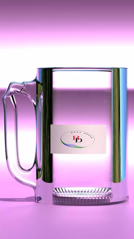 Transparent Glass Mug with Handle - Best Deals Logo Design