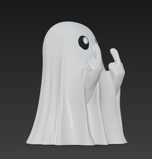 Decorative Figure Halloween Ghost showing his fingers