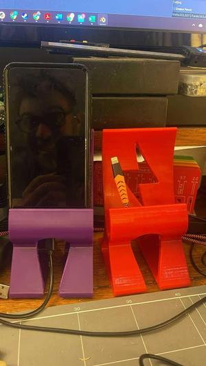 Compact-ish Phone Stand with Charging Hole