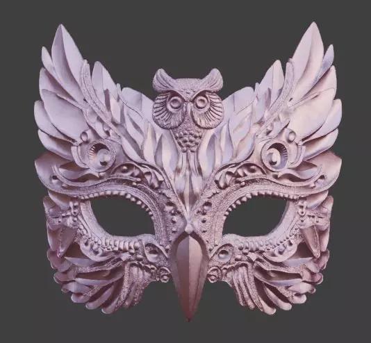 Obsidian Masquerade Mask Owl of Wisdom