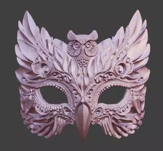 Obsidian Masquerade Mask Owl of Wisdom