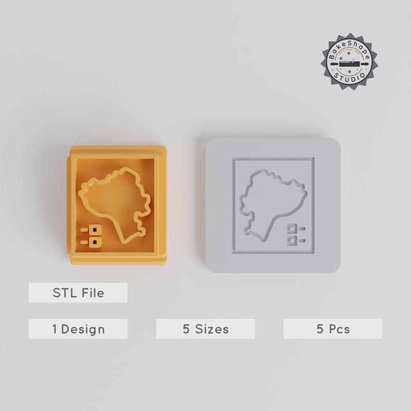 Map Stamp Tile Set, 5 Sizes, Perfect for Clay, Cookie, Fondant Decoration PRODUCT_5525