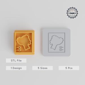 Map Stamp Tile Set, 5 Sizes, Perfect for Clay, Cookie, Fondant Decoration PRODUCT_5525