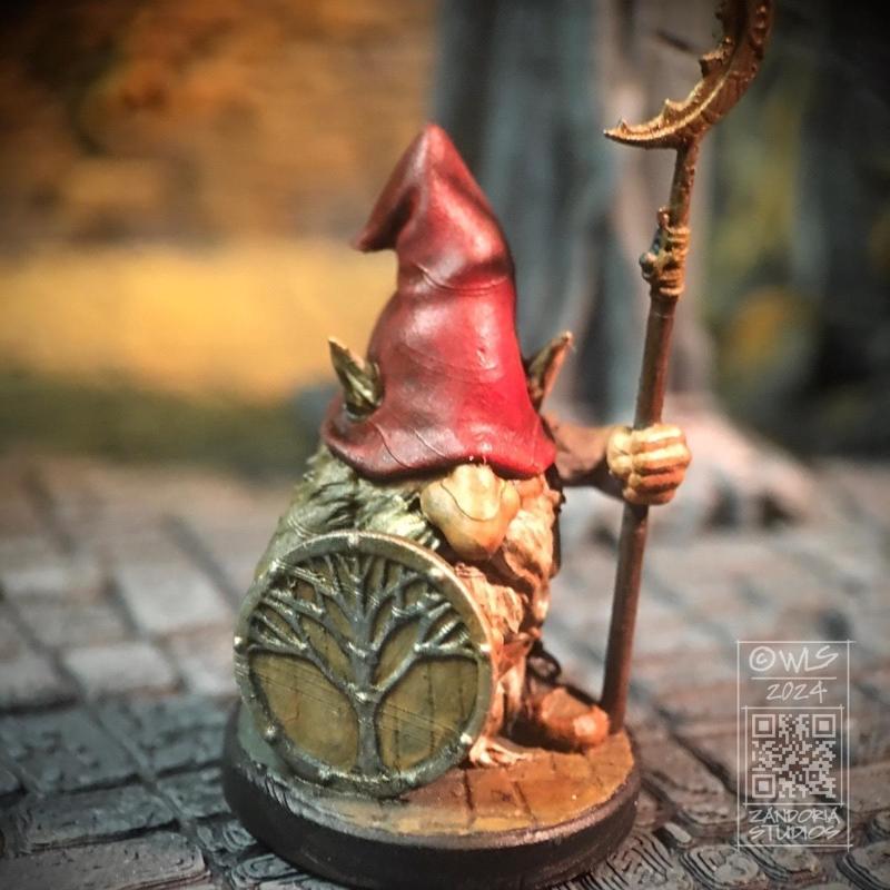 Gonk Gnome with Polearm, Tabletop RPG Miniature or Figurine