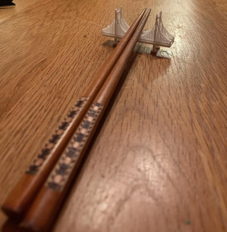 Golden state bridge chopstick holder