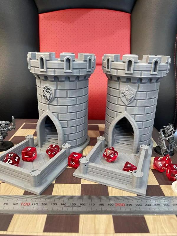 Dice Tower -  Wolf Castle - 15cm tall - roll dice thru staircase