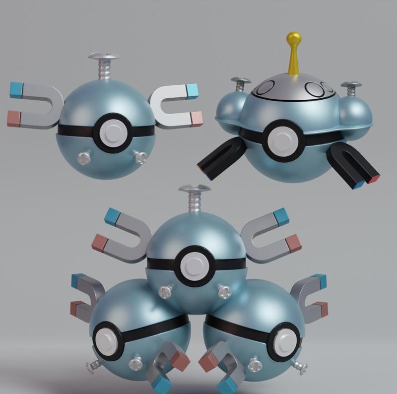 Pokemon Magnemite Magneton Magnezone Pokeball