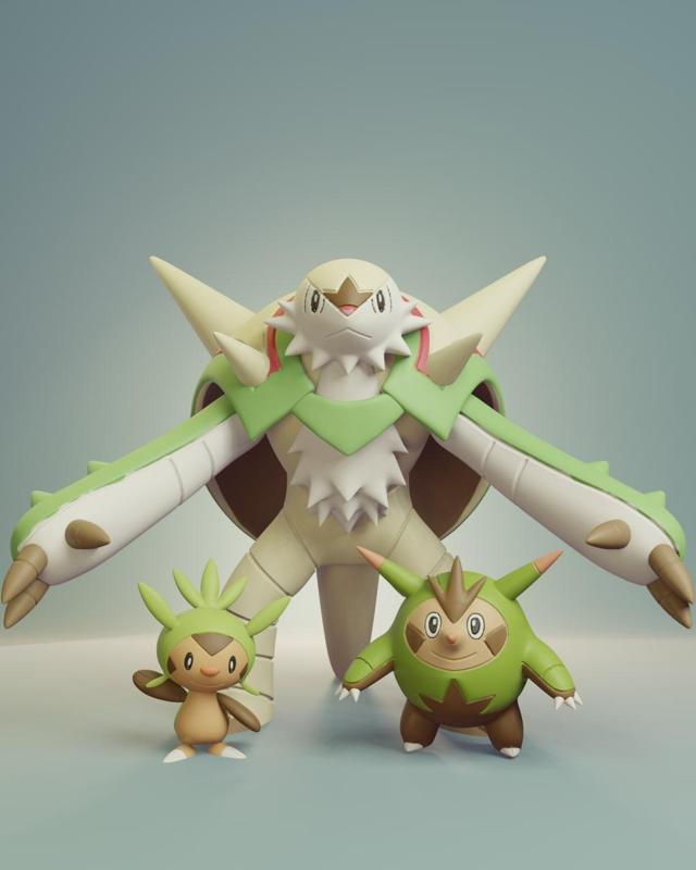 Pokemon - Chespin, Quilladin and Chesnaught