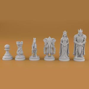 Organic Chess Set STL Artistic 3D Printable Design
