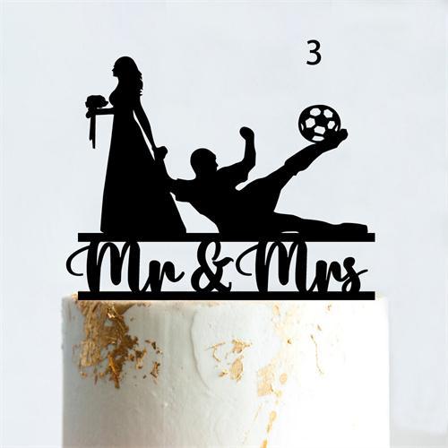Cake Topper Adorno Torta - Boda Casamiento Futbol Soccer