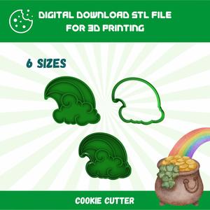 CUTTY CLAY STL Rainbow & Cloud Stamp Cookie Cutter in 6 Sizes for St. Patrick’s Day, Good Quality Stl File To Download for 3D Printing