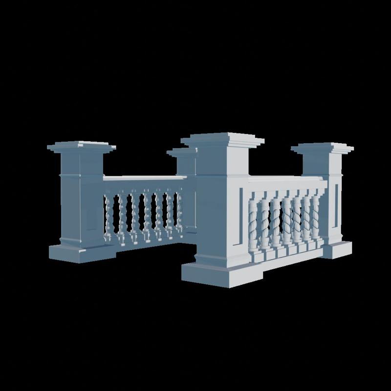 3D Concrete Balustrade