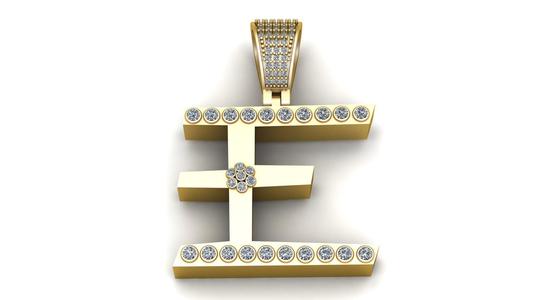 STYLISH ALPHABET E PENDANT 3D PRINTABLE MODEL