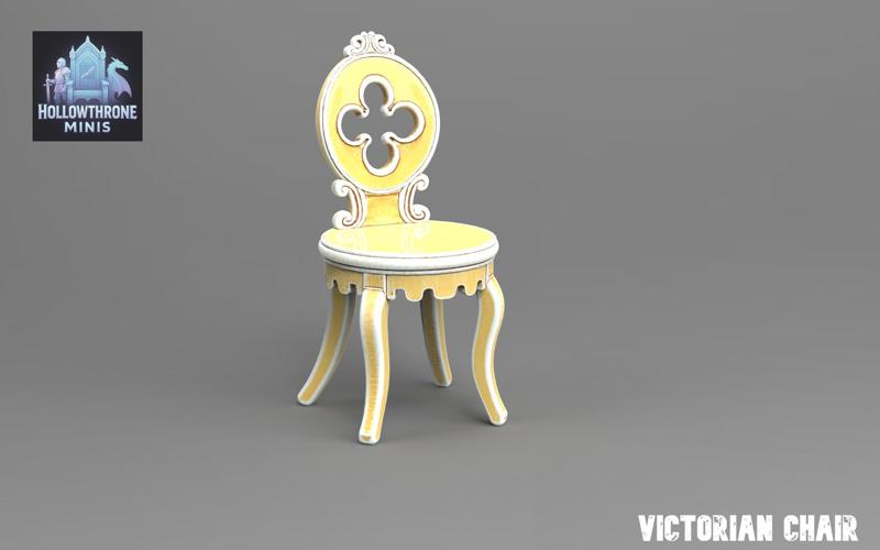 Ornate Victorian Accent Chair – 3D Printable Miniature Furniture