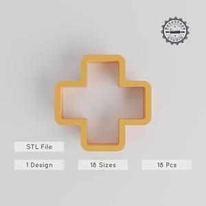 Cross Shape Cutter Set, 18 Sizes, Perfect for Cookies, Fondant & Clay, Geometric Design