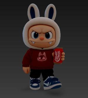 College Labubu 3D Model - Student Version with Soda Cup - Pop Mart Style STL File - Campus Life Art Toy - Resin/FDM Printable Collectible
