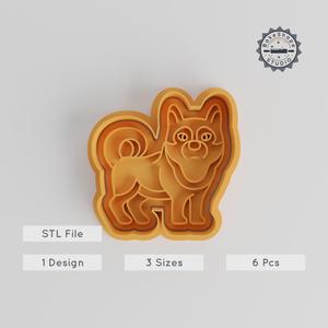 Siberian Husky Cookie Cutter & Stamp Set, Animal Bakeware, 6-Piece Collection, Perfect for Cookies & Fondant, S/M/L Sizes