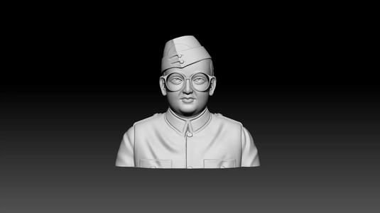Netaji Subhas Chandra Bose mural CNC wood curving and printing