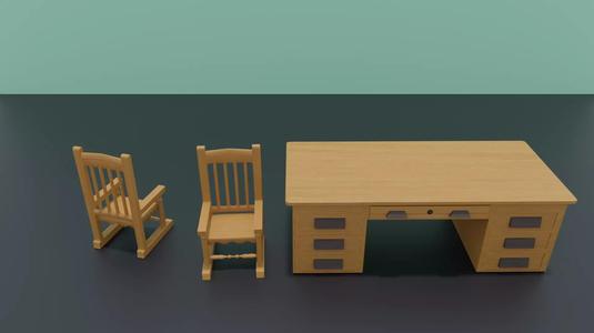 DESK AND CHAIR 3D model