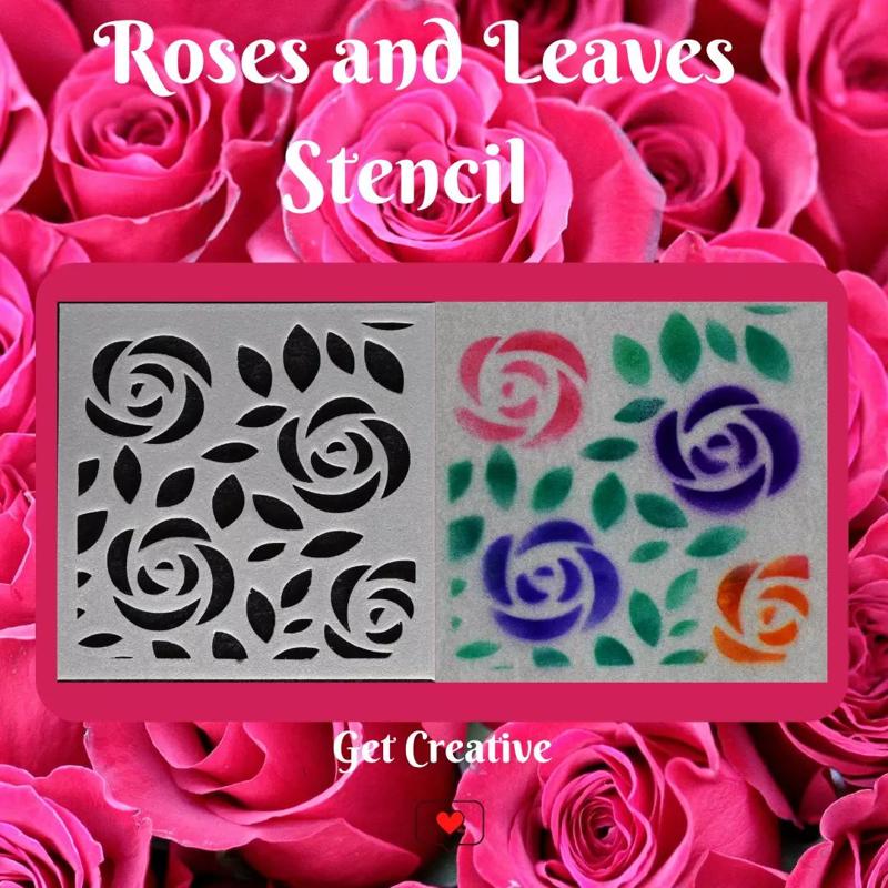 Roses and Leaves Stencil