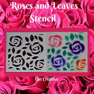 Roses and Leaves Stencil