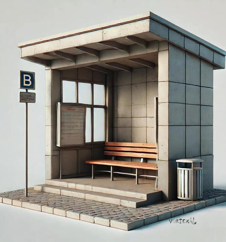 Soviet Bus Stop 90s Style  3D Printable Diorama Model