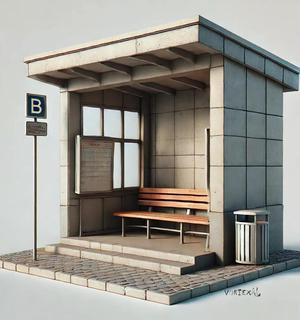 Soviet Bus Stop 90s Style  3D Printable Diorama Model