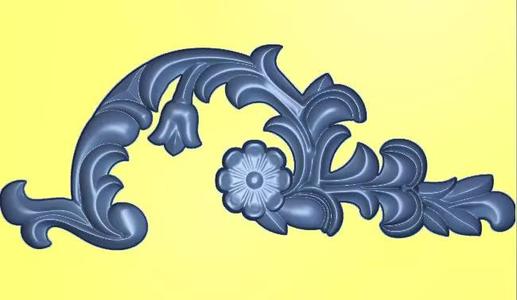 Carved corner decor 3D model 02