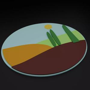 mountain logo 2D model for 3D print
