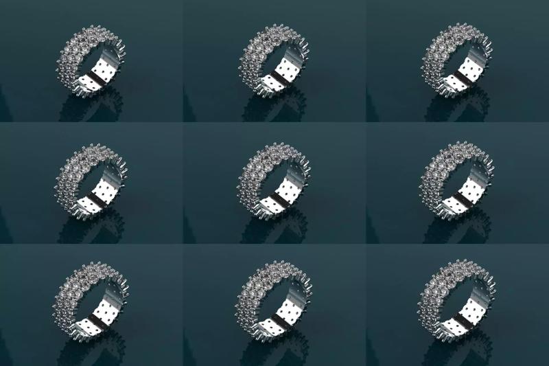 Diamond Ring Size 5 to 9 - Jewelry 3D - 9 Models 3D Model Collection