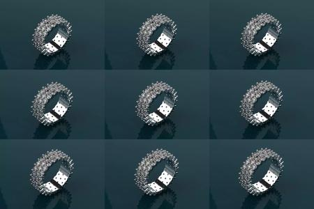 Diamond Ring Size 5 to 9 - Jewelry 3D - 9 Models 3D Model Collection