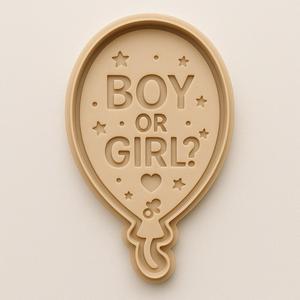 🎈 Gender Reveal Cookie Cutter with Stamp – Balloon Design
