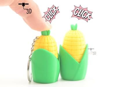 Cutie3D Corn Cob Keycap Fidget Clicker Keychain - Cute Backpack Keychain