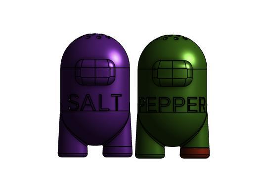 among us salt and pepper, salt shaker, pepper pot