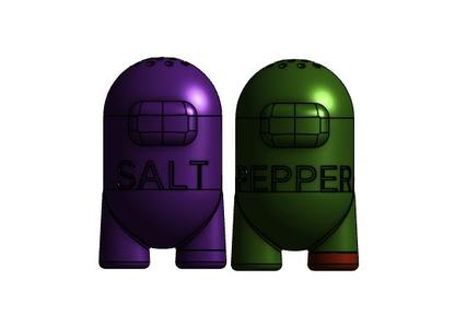 among us salt and pepper, salt shaker, pepper pot