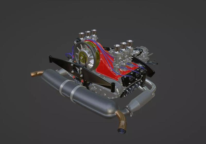 PORSCHE 911 SC Motor and Gearbox 3D Printable