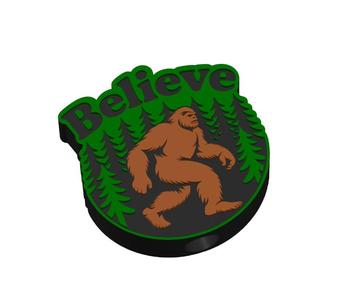 Believe Bigfoot Straw Topper 2 sizes 3MF file included