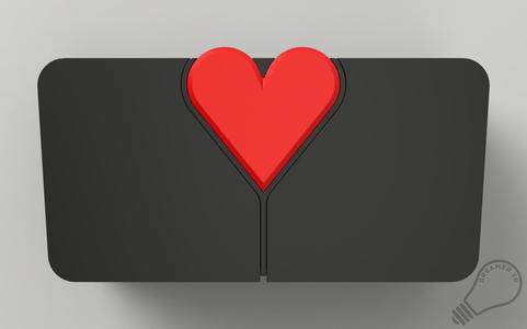 Jewelry boxes - heart between jewels - 2 Lids