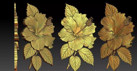2 Hibiscus CNC Relief Model