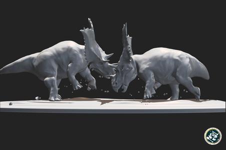 Anchiceratops fight - 3D sculpture