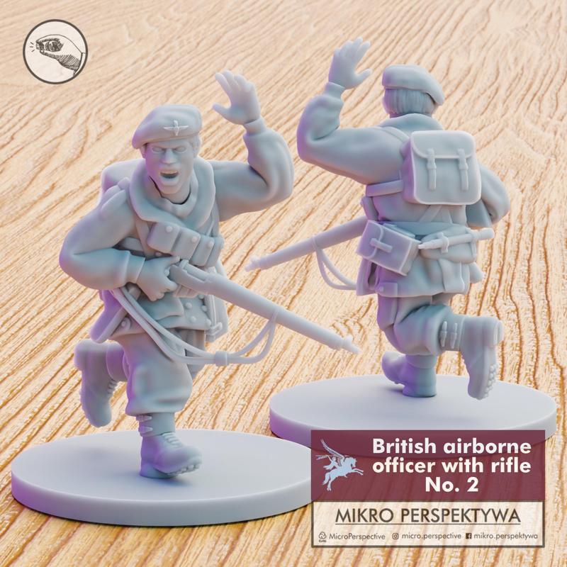 BRITISH AIRBORNE OFFICER WITH RIFLE NO. 2 PRESUPPORTED 28MM