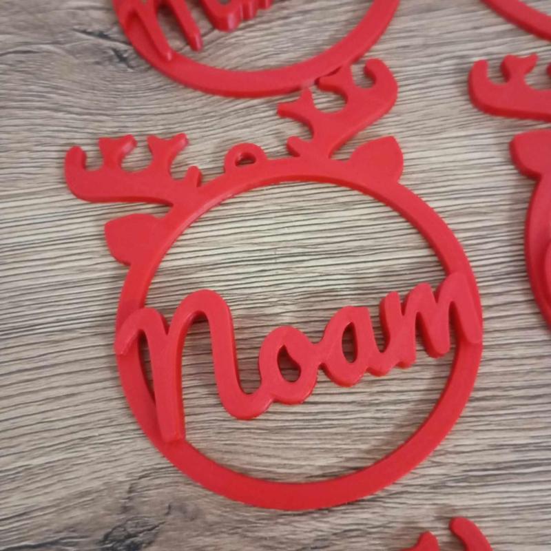 2 x Noam, personalized Christmas tree ball