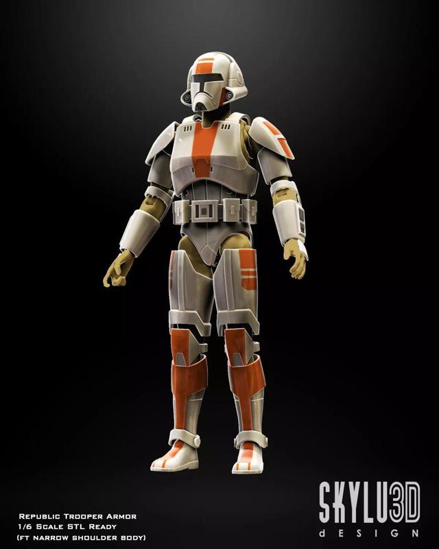 Republic Trooper Armor One6 Scale STL Files