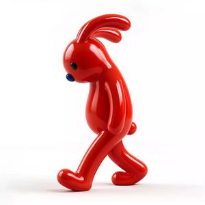 Red Bunny Sad Walker toy