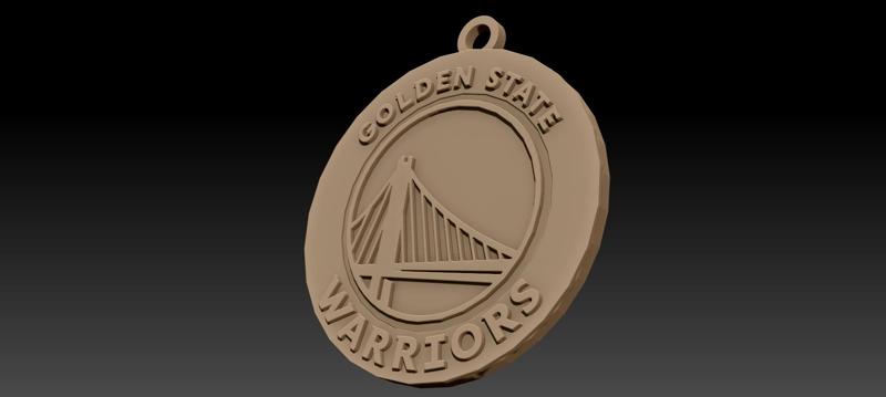 NBA Golden State Warriors Keychan Badge Printable and Renderable
