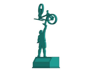 CYCLING TROPHY SQUARE BASE + RECTANGULAR SPACE FOR TEXT
