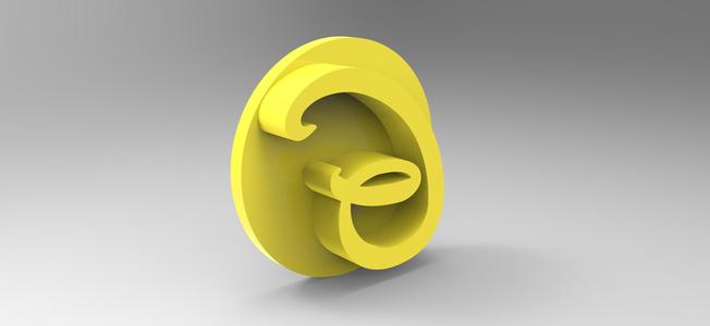 Alphabet stamp plus fondant cutter for letter G ready for 3D printing