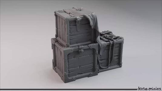 Medieval Tarped Crate A