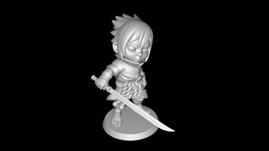 Chibi Rogue Ninja Swordsman — Fan Art Figure (STL)